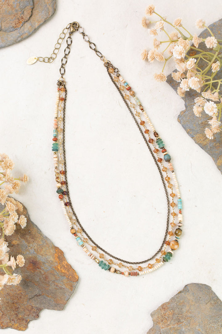 Enlighten 19.25-21.25" Hessonite Garnet Multistrand Necklace