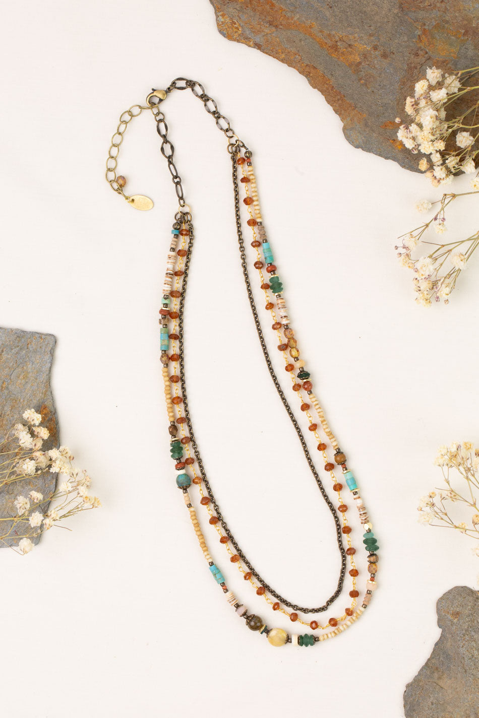Enlighten 19.25-21.25" Hessonite Garnet Multistrand Necklace