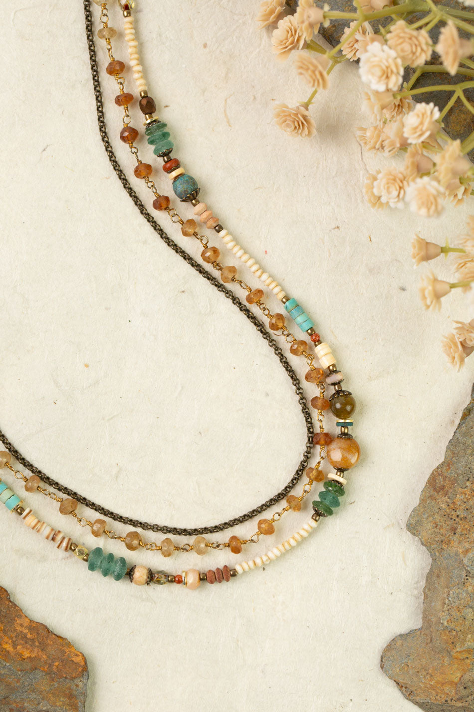 Enlighten 19.25-21.25" Hessonite Garnet Multistrand Necklace
