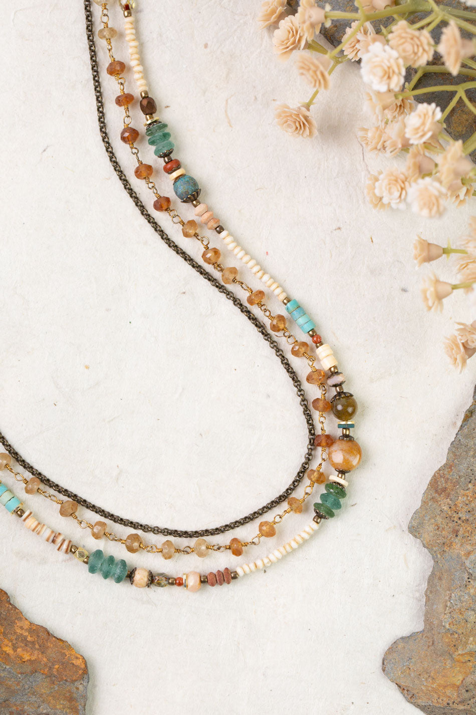 Enlighten 19.25-21.25" Hessonite Garnet Multistrand Necklace