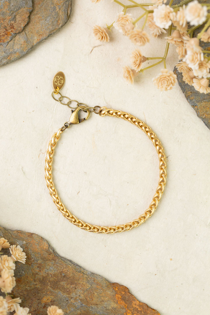 Enlighten 7.5-8.5" Matte Gold Simple Bracelet