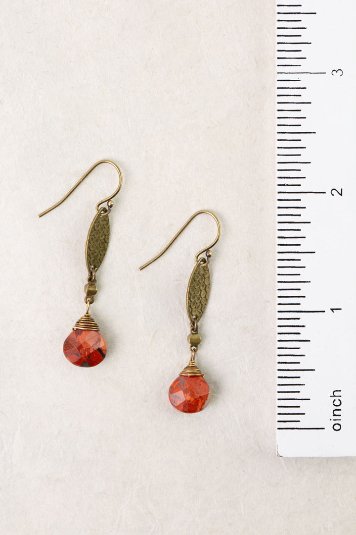 Enlighten Red Jasper Briolette Dangle Earrings