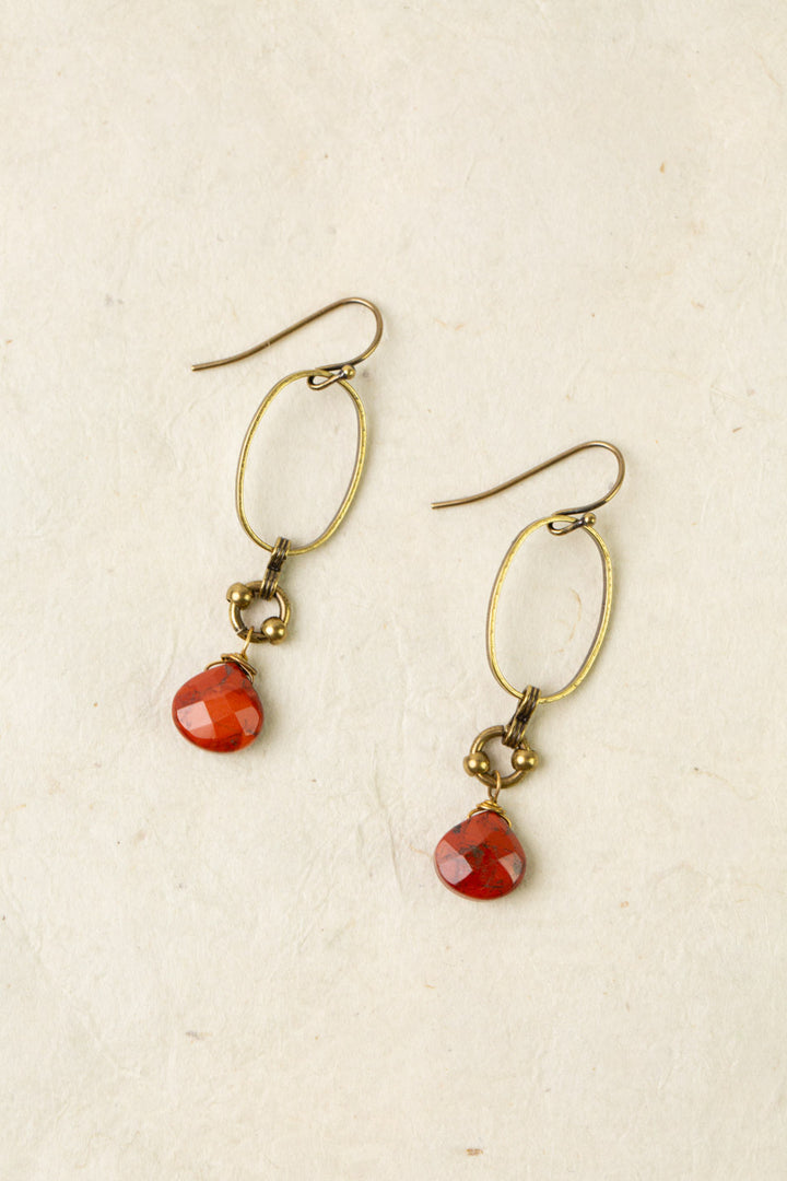 Enlighten Red Jasper Briolette Dangle Earrings