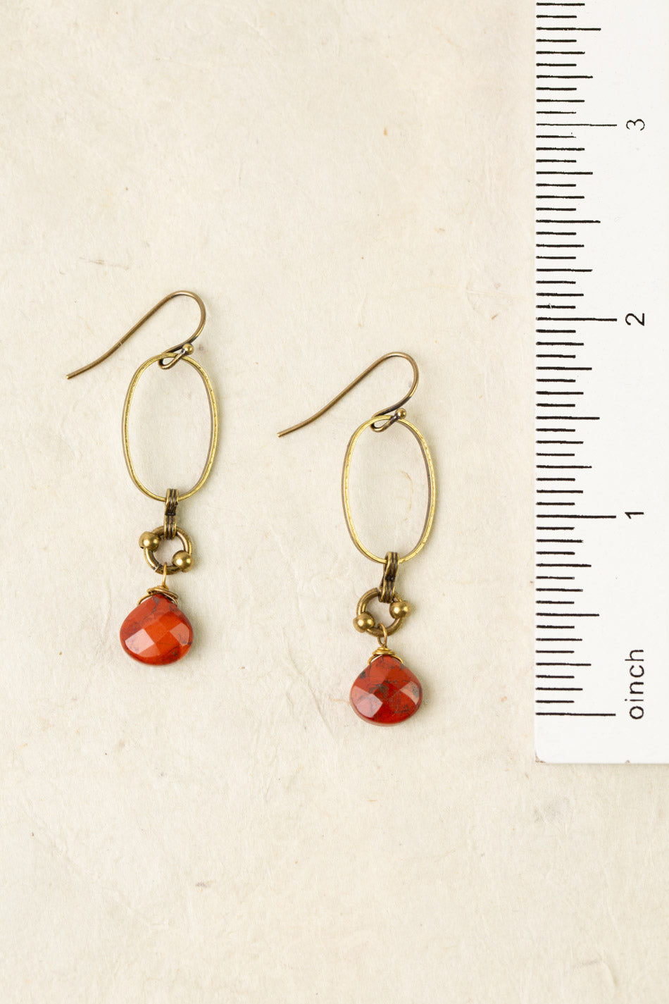 Enlighten Red Jasper Briolette Dangle Earrings