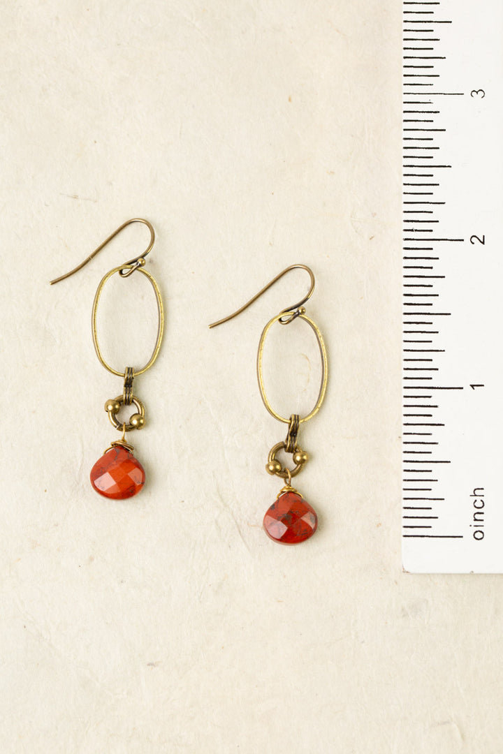 Enlighten Red Jasper Briolette Dangle Earrings