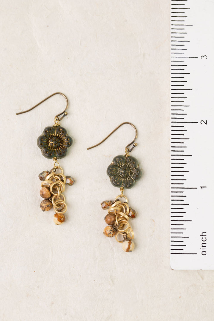Enlighten Czech Glass Flower Dangle Earrings