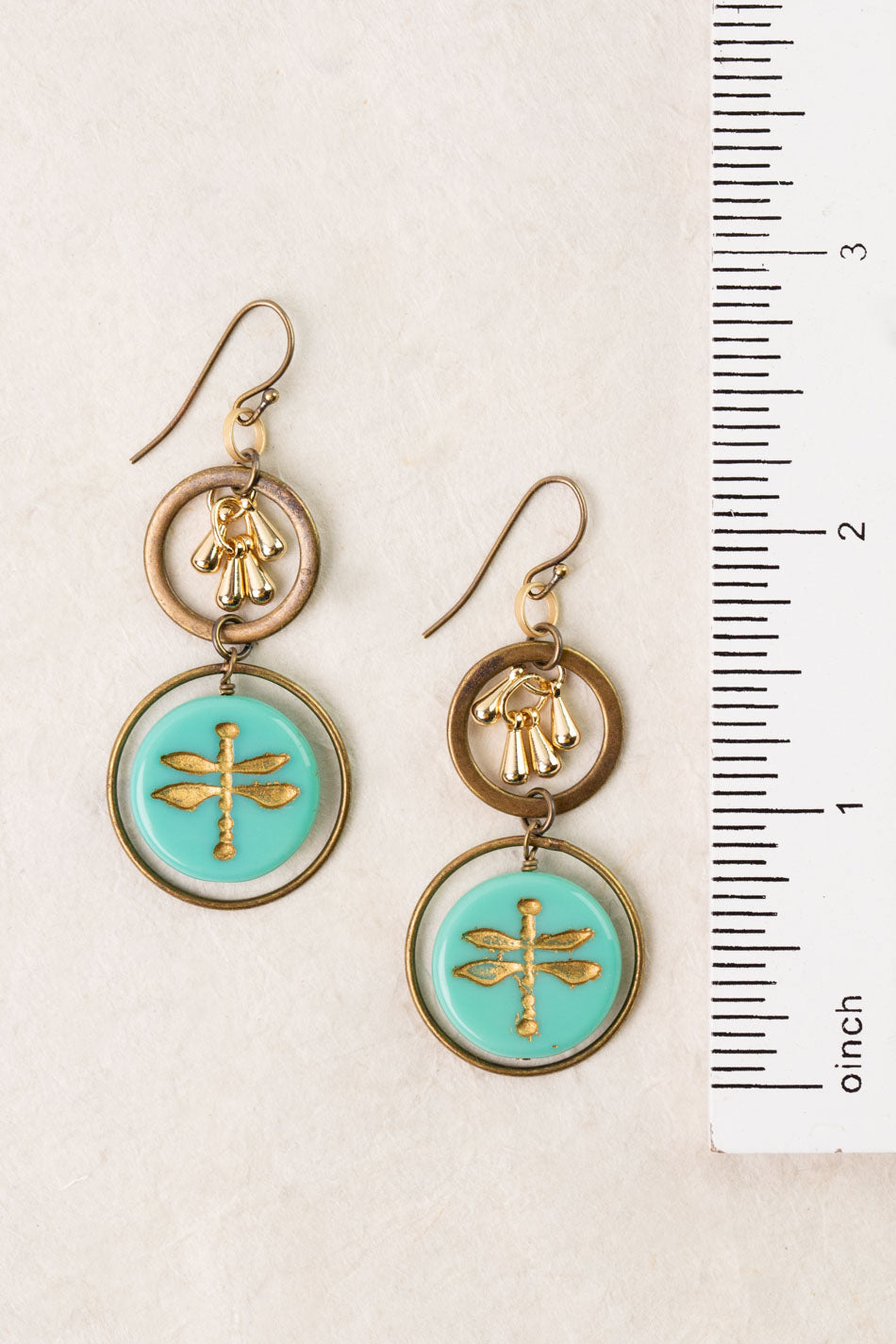 Enlighten Czech Glass Dragonfly Dangle Earrings