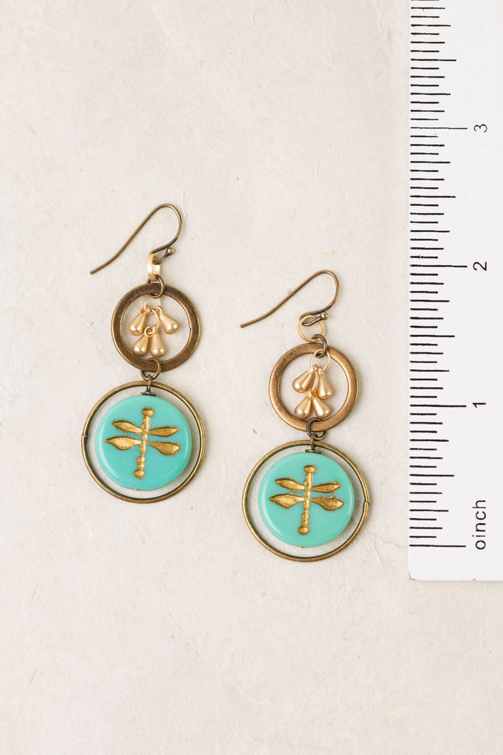 Enlighten Czech Glass Dragonfly Dangle Earrings