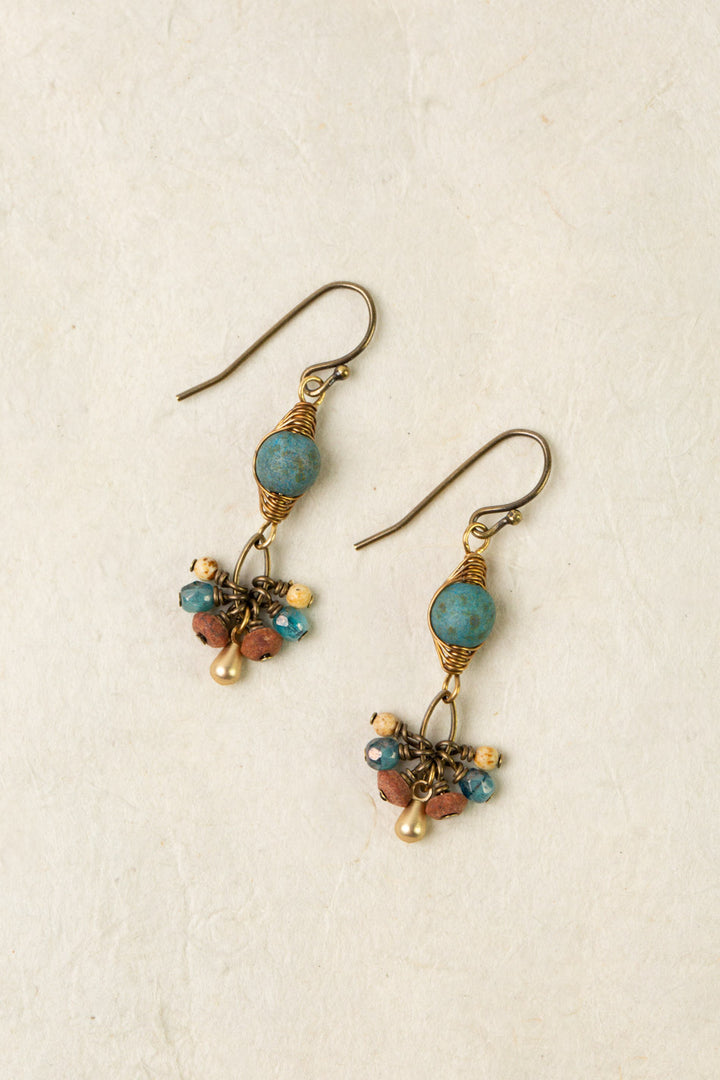 Enlighten Czech Glass Herringbone Earrings