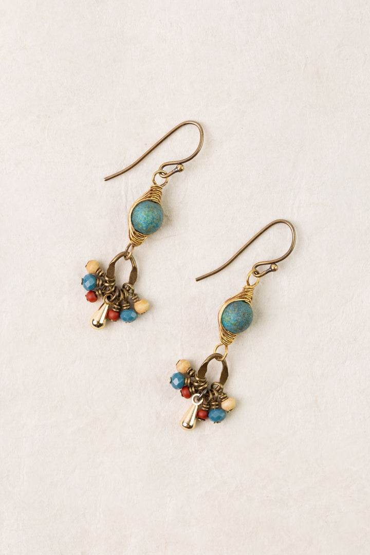 Enlighten Czech Glass Herringbone Earrings