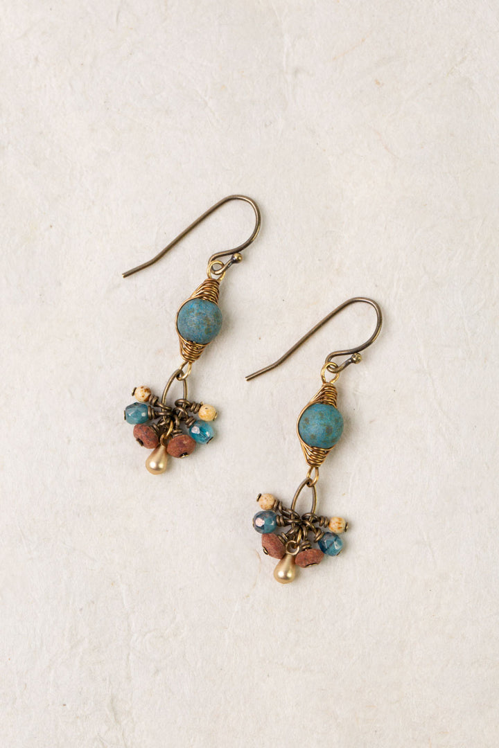 Enlighten Czech Glass Herringbone Earrings