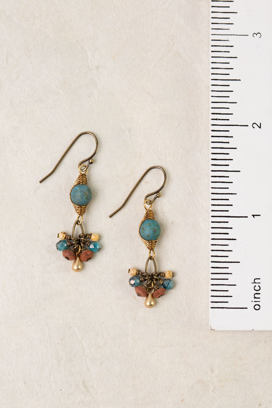 Enlighten Czech Glass Herringbone Earrings