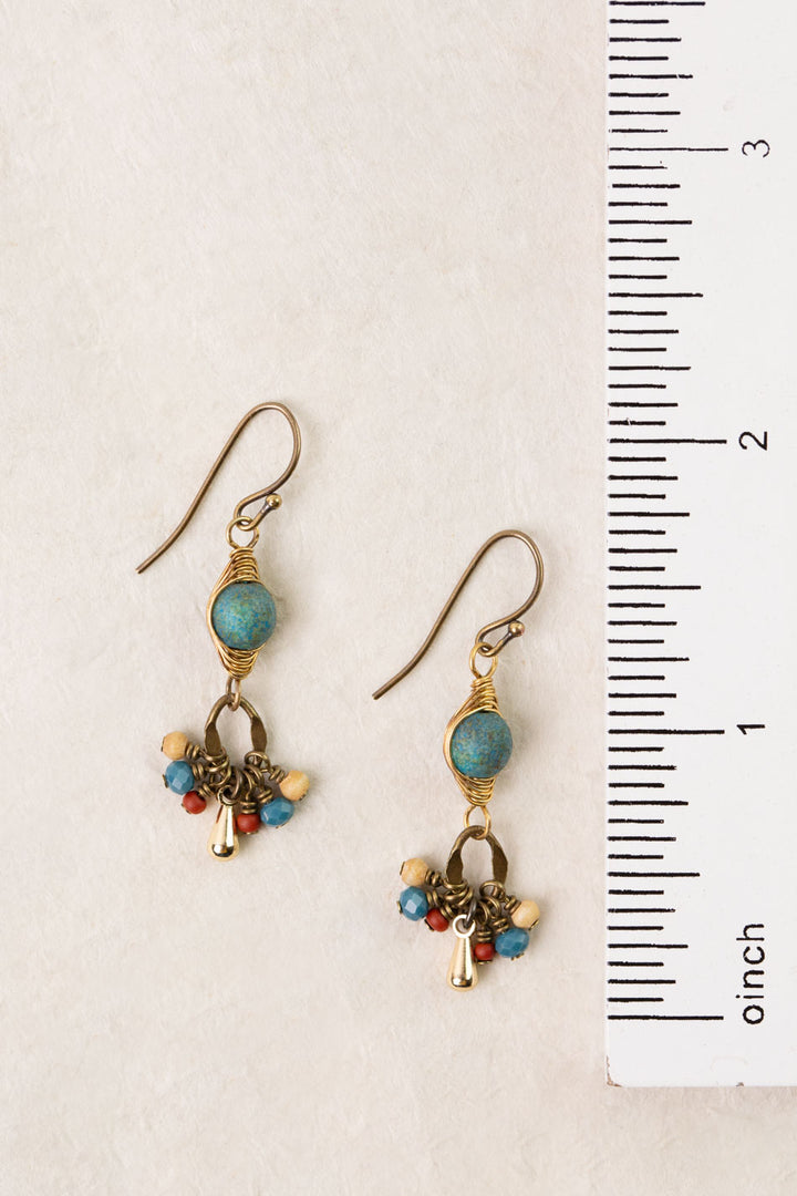 Enlighten Czech Glass Herringbone Earrings