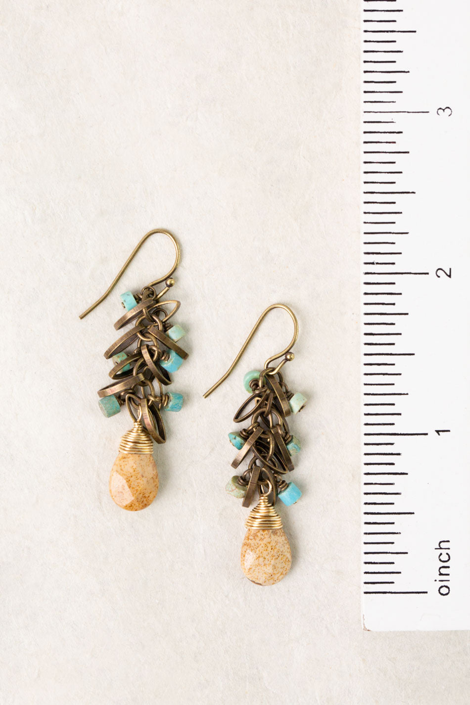 Enlighten Jasper, Turquoise Dangle Earrings