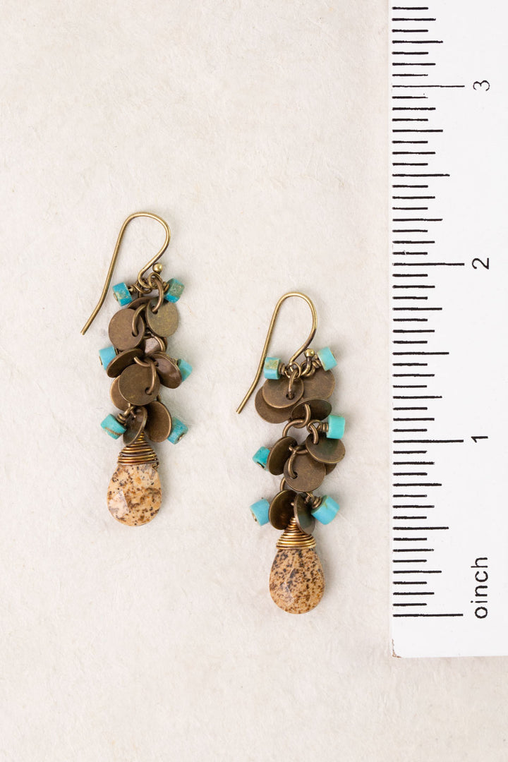 Enlighten Jasper, Turquoise Dangle Earrings