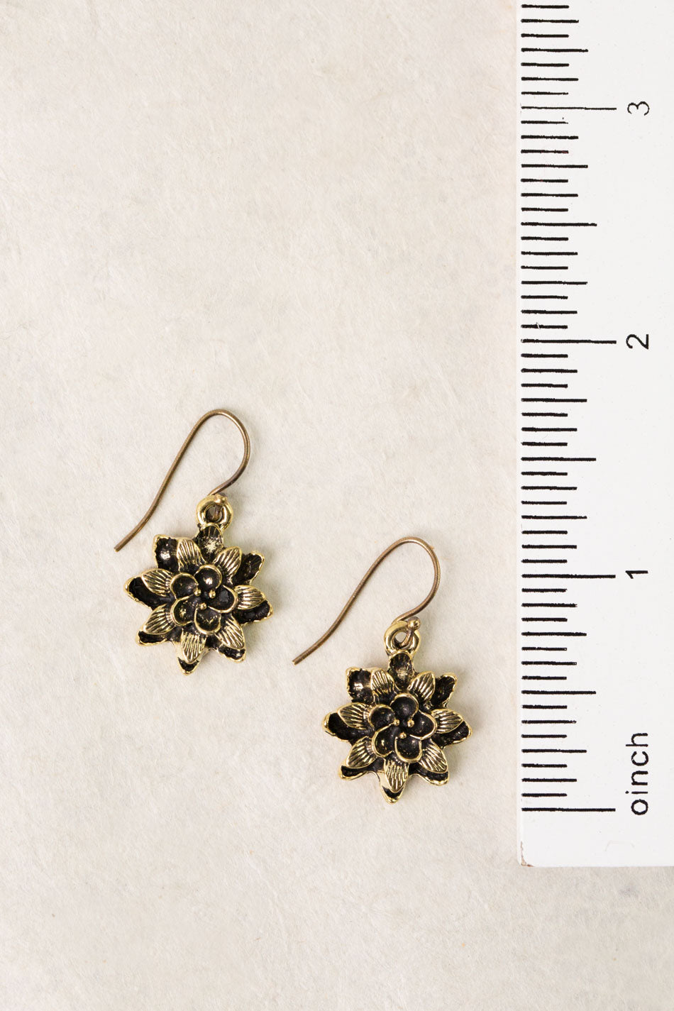 Enlighten Brass Flower Simple Earrings