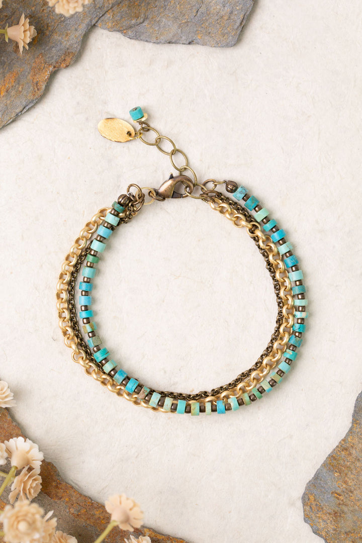 Enlighten 7.5-8.5" Turquoise Multistand Bracelet