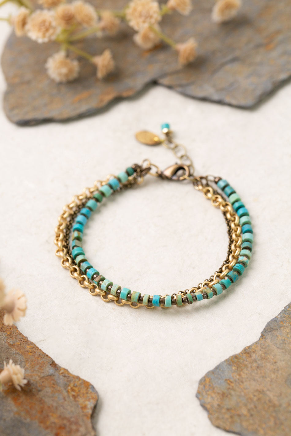 Enlighten 7.5-8.5" Turquoise Multistand Bracelet