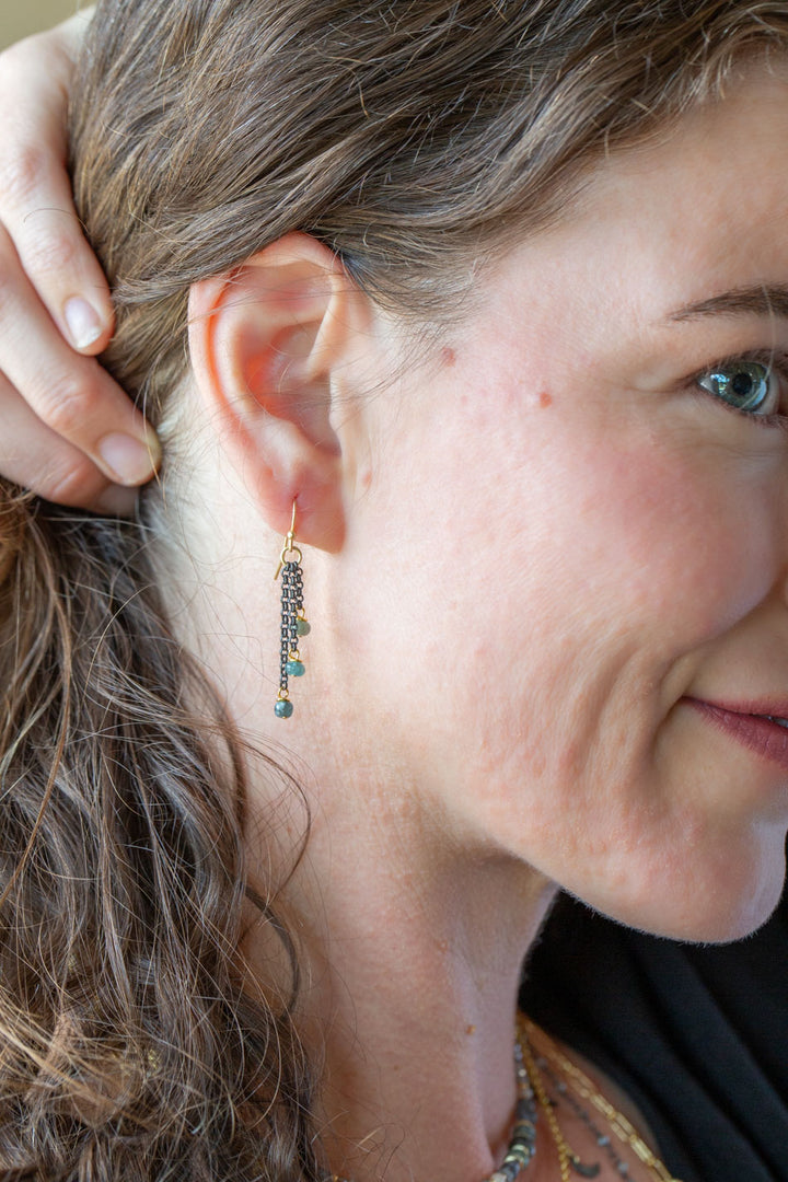 Equinox Aquamarine Tassel Earrings