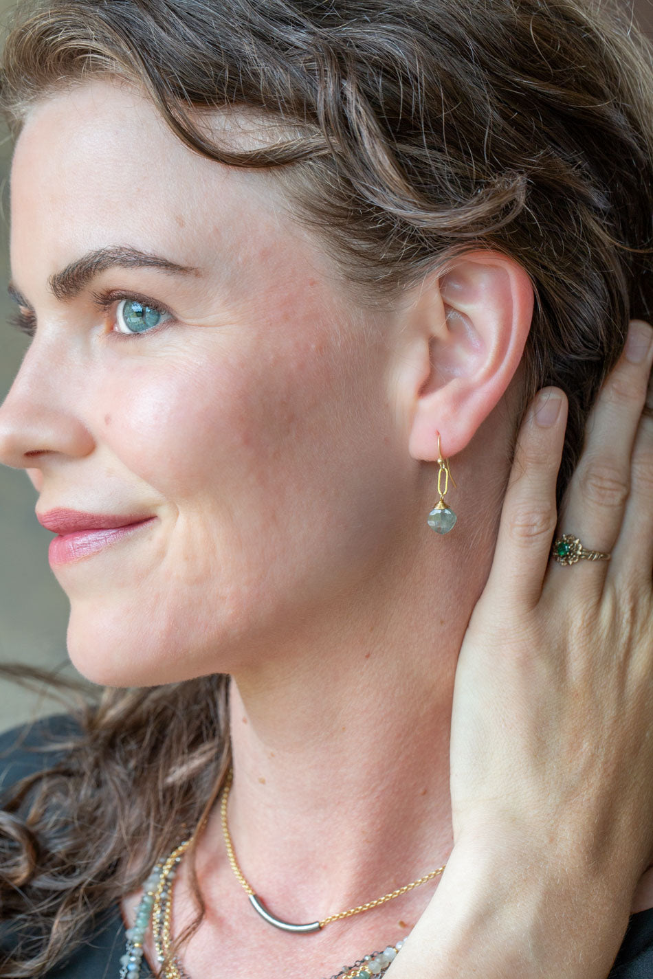 Equinox Aquamarine Dangle Earrings
