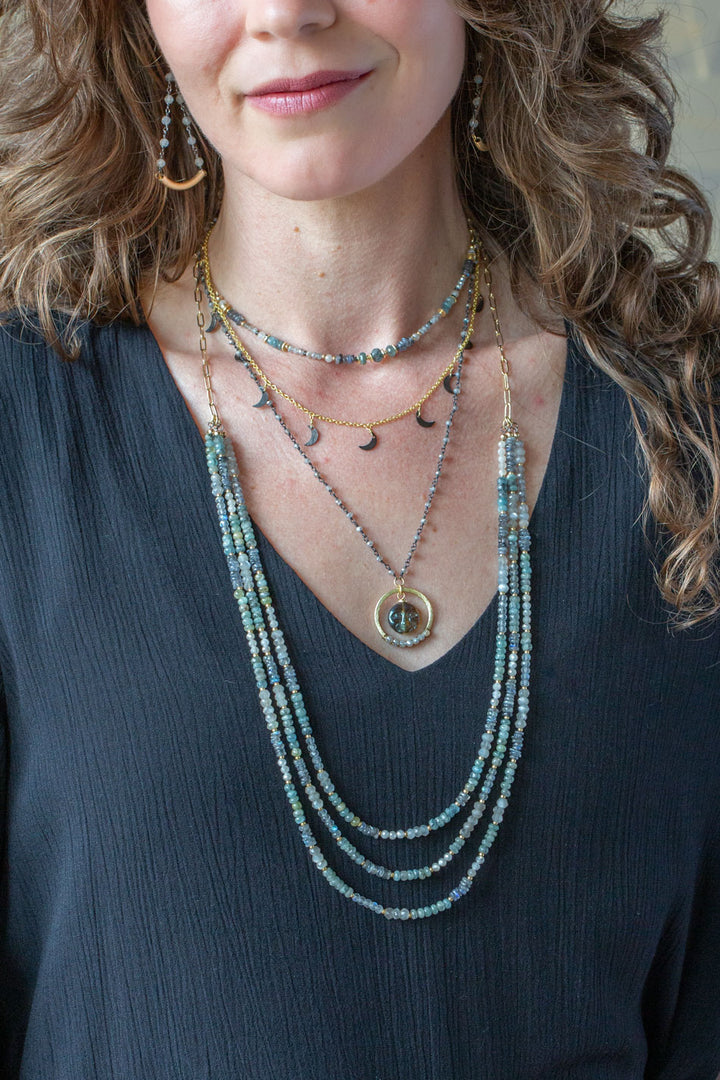 Equinox 17-19" Celestial Fringe Simple Necklace