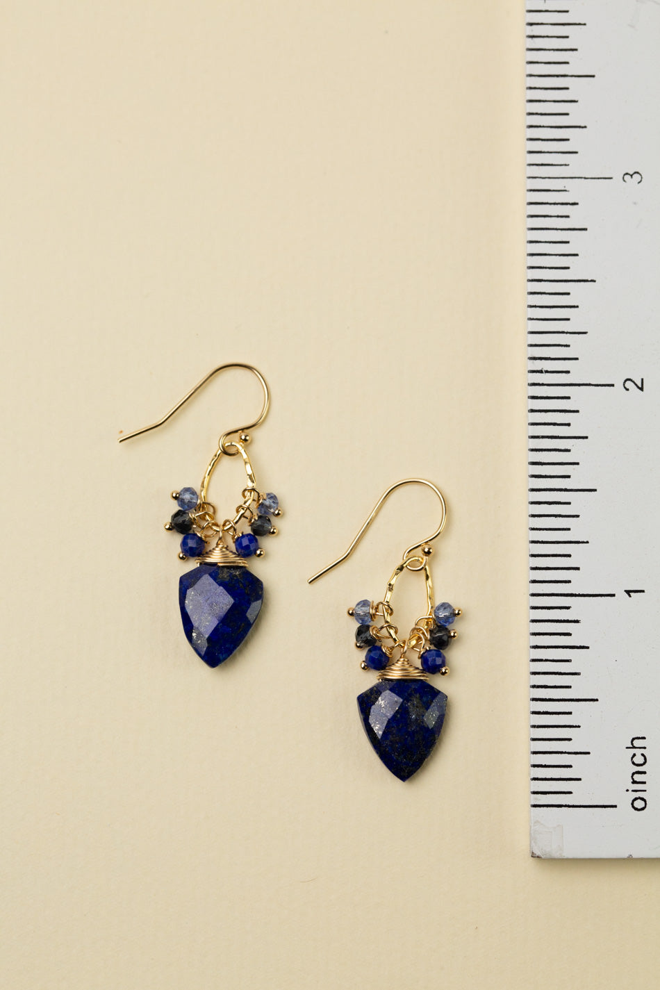 Forget Me Not Crystal With Lapis Cluster Earrings