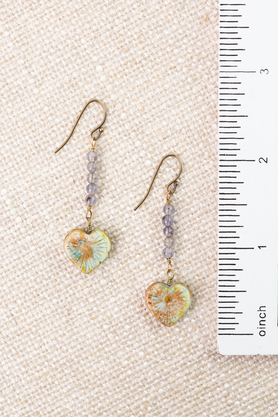Folklore Czech Glass, Tanzanite Simple Earrings