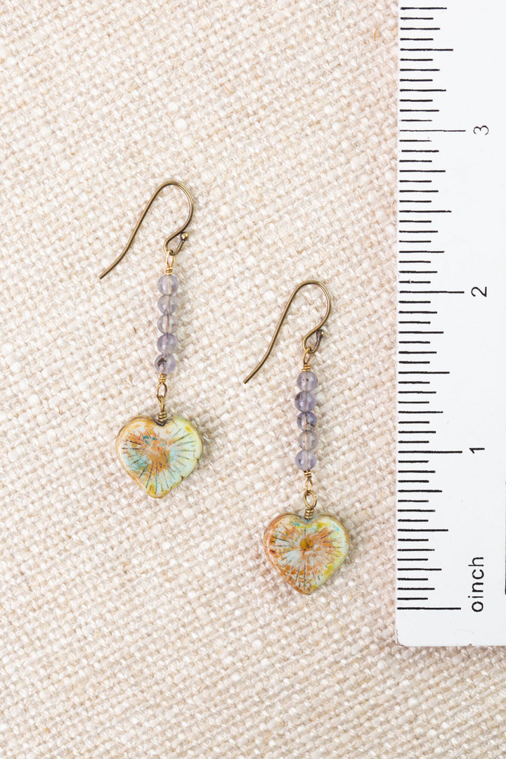 Folklore Czech Glass, Tanzanite Simple Earrings