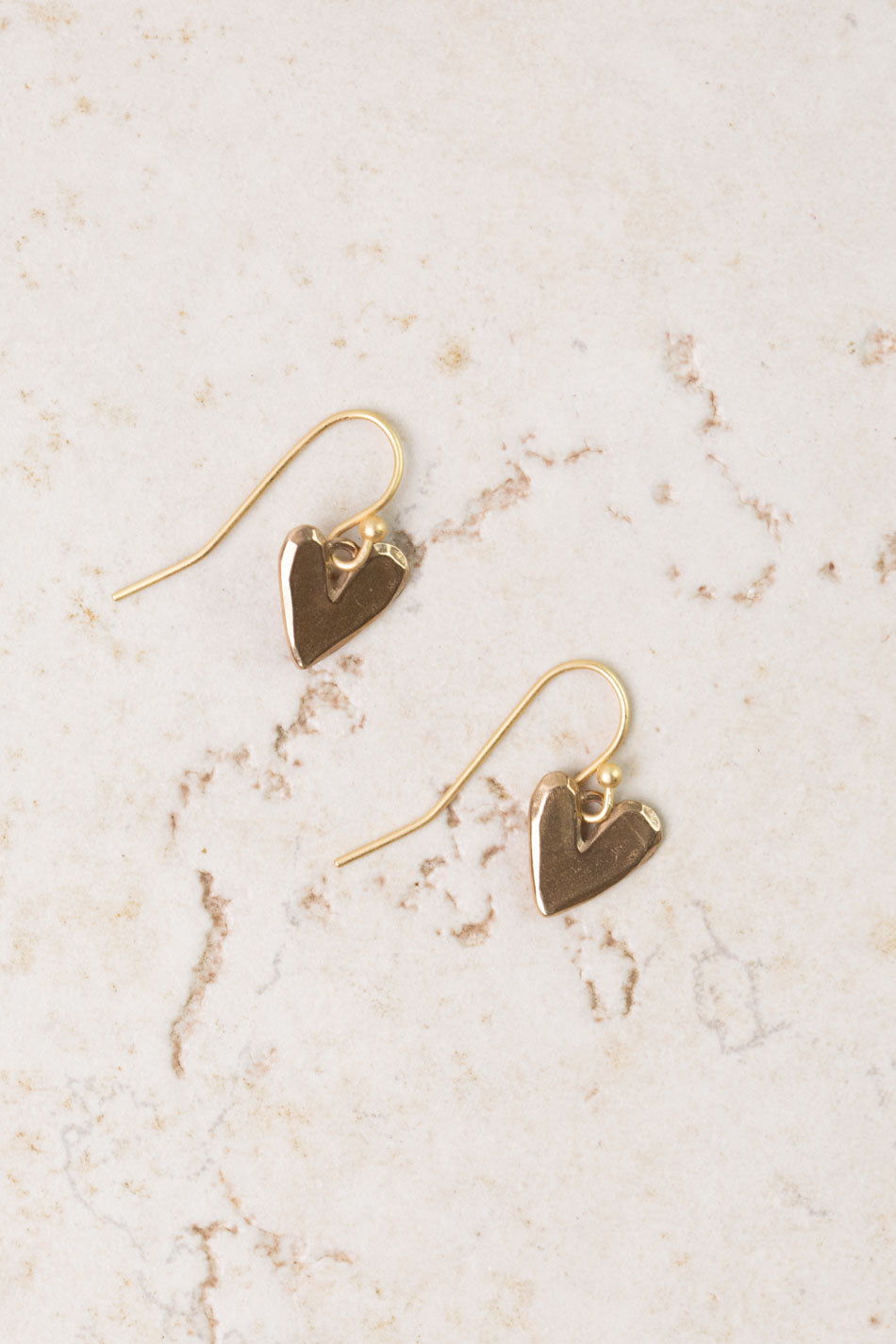 Farmers Market Bronze Heart Simple Earrings