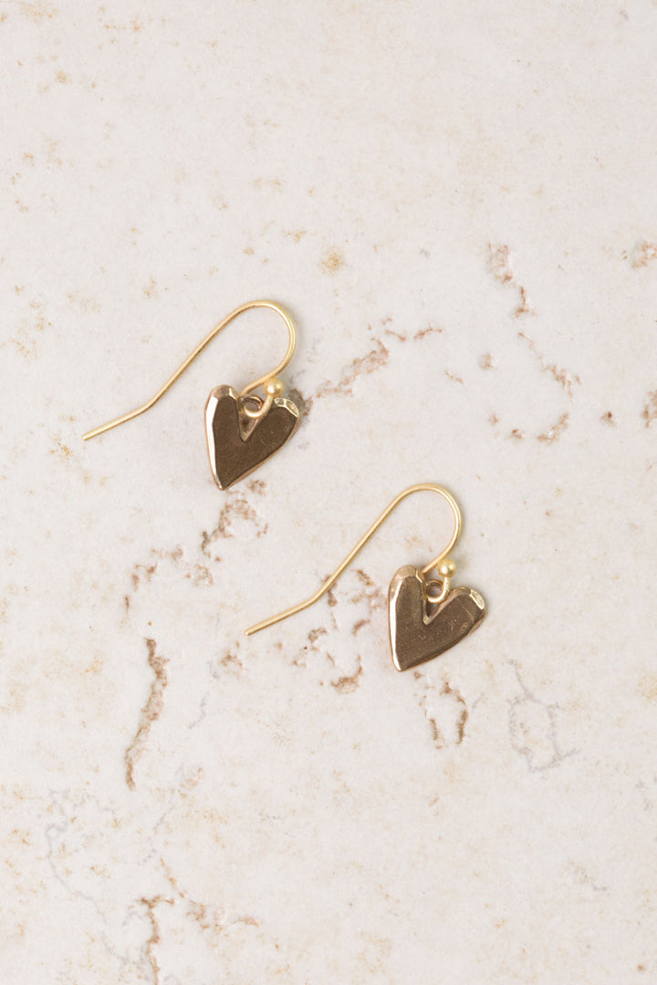 Farmers Market Bronze Heart Simple Earrings