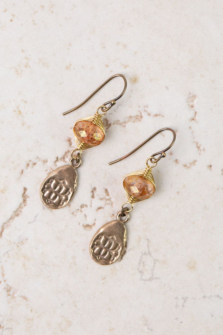 Farmers Market Czech Glass Herringbone Earrings