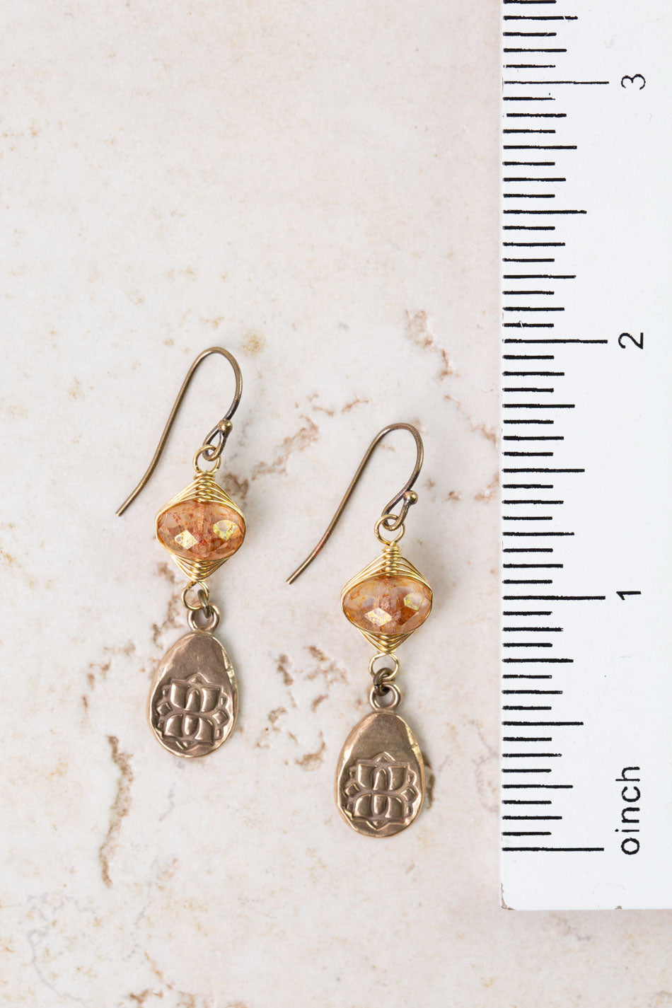 Farmers Market Czech Glass Herringbone Earrings