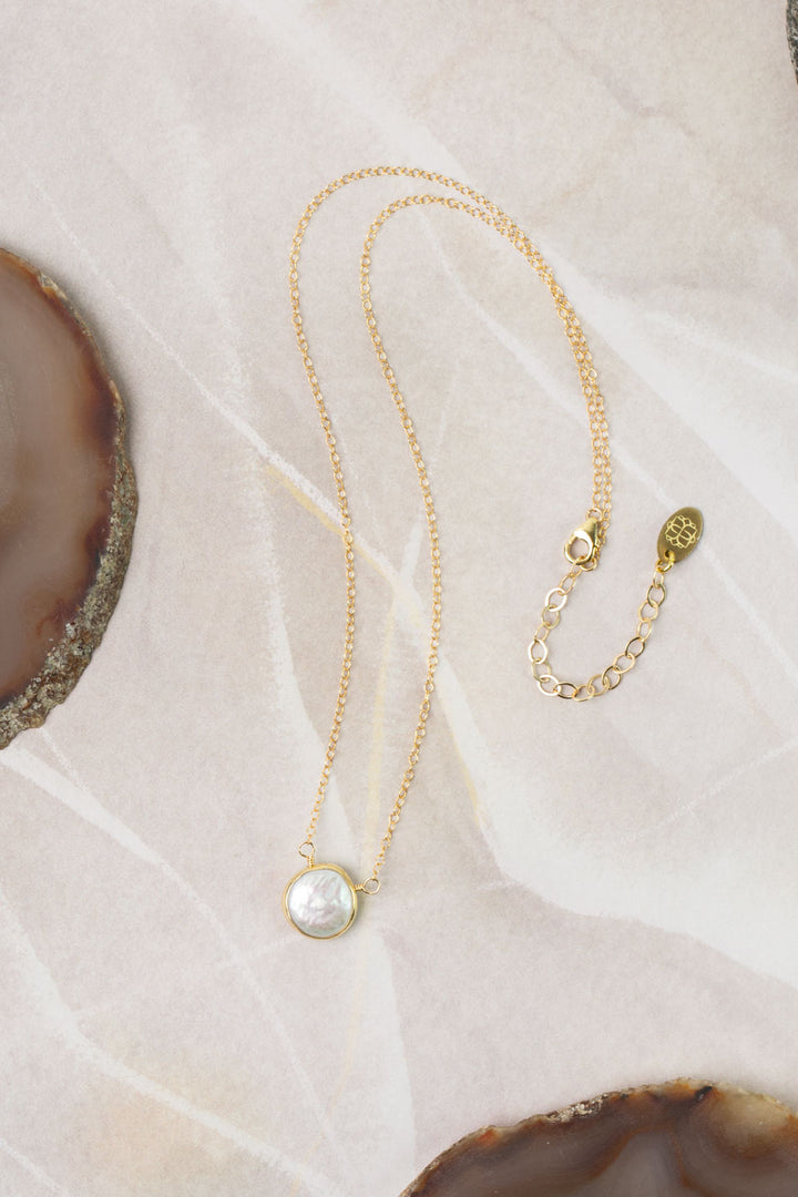 Favorites 16.5-18.5" Coin Pearl Focal Necklace