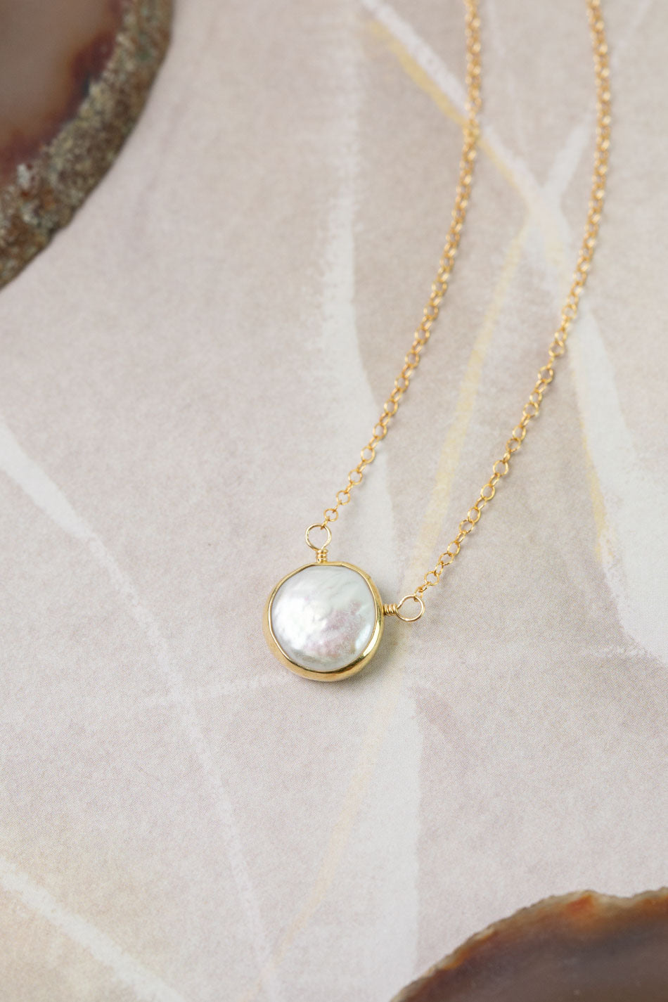 Favorites 16.5-18.5" Coin Pearl Focal Necklace