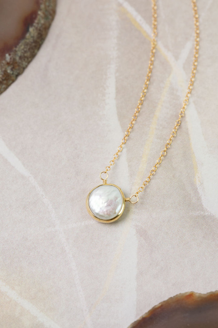 Favorites 16.5-18.5" Coin Pearl Focal Necklace