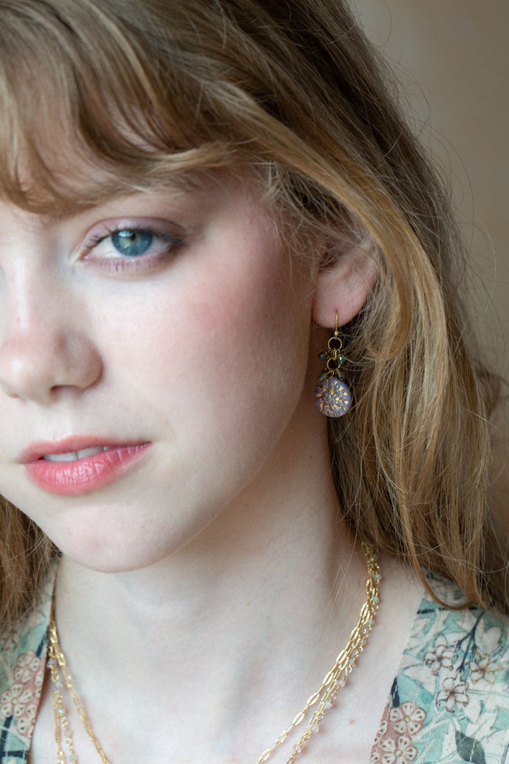 Folklore Czech Glass Cluster Earrings