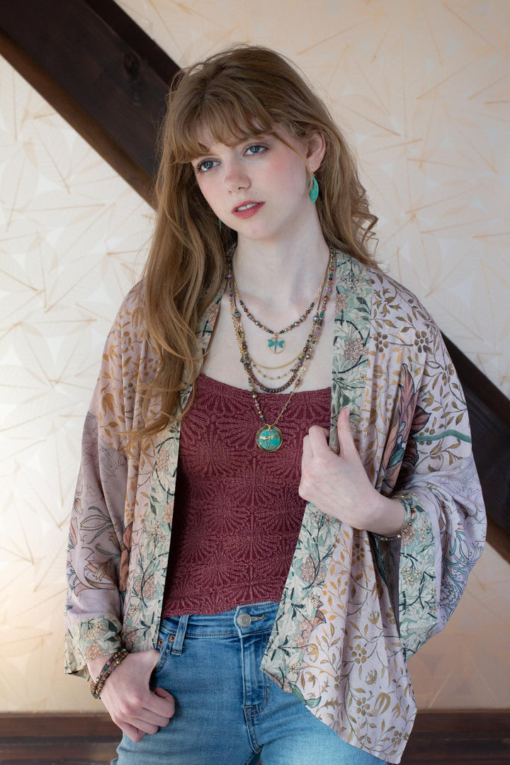 Folklore 17-19" Phosphorite, Czech Glass, Freshwater Pearl Dragonfly Collage Necklace