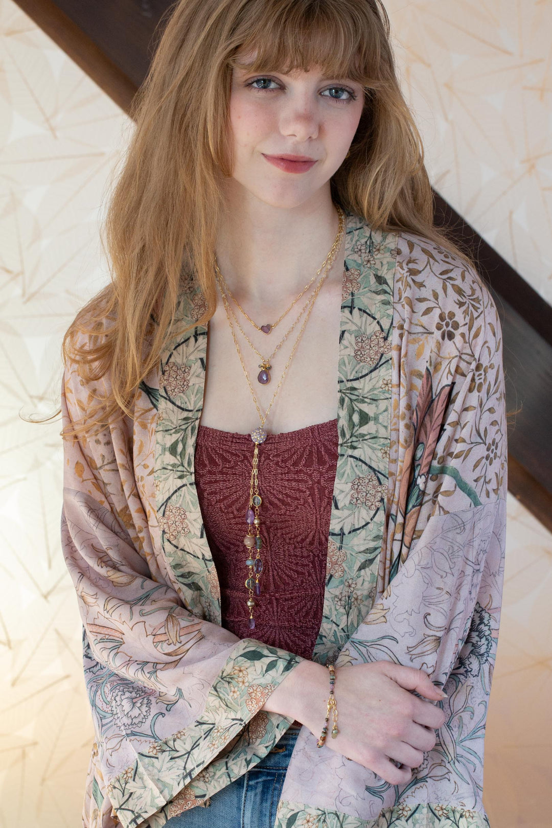 Folklore 18-20" Tanzanite with Amethyst Cluster Necklace