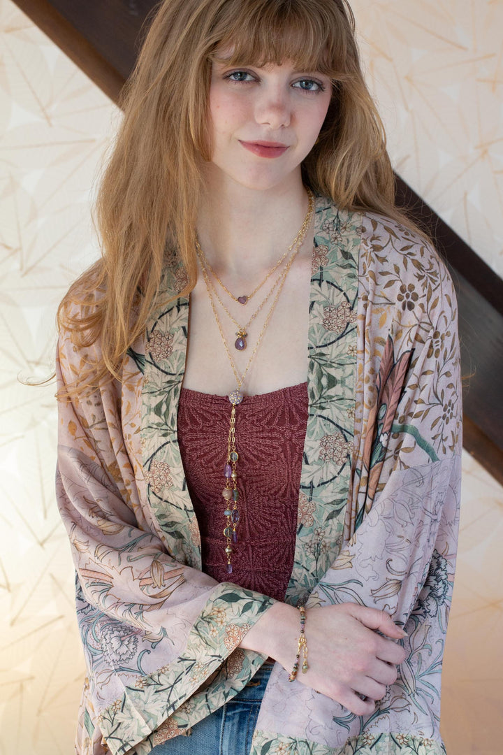 Folklore 18-20" Tanzanite with Amethyst Cluster Necklace