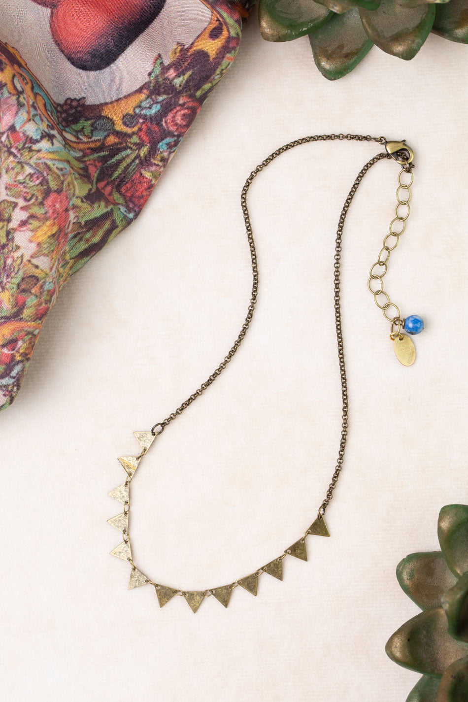 Freedom 15.5-17.5" Geometric Fringe Simple Necklace