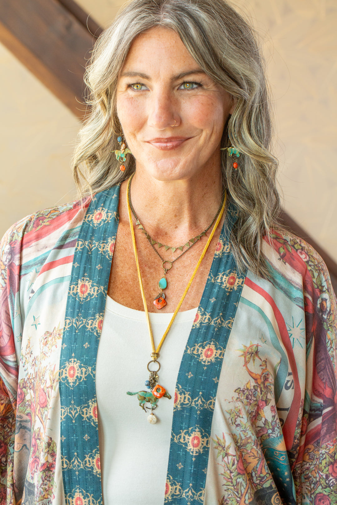 Freedom 17-19" Turquoise, Coral Statement Necklace