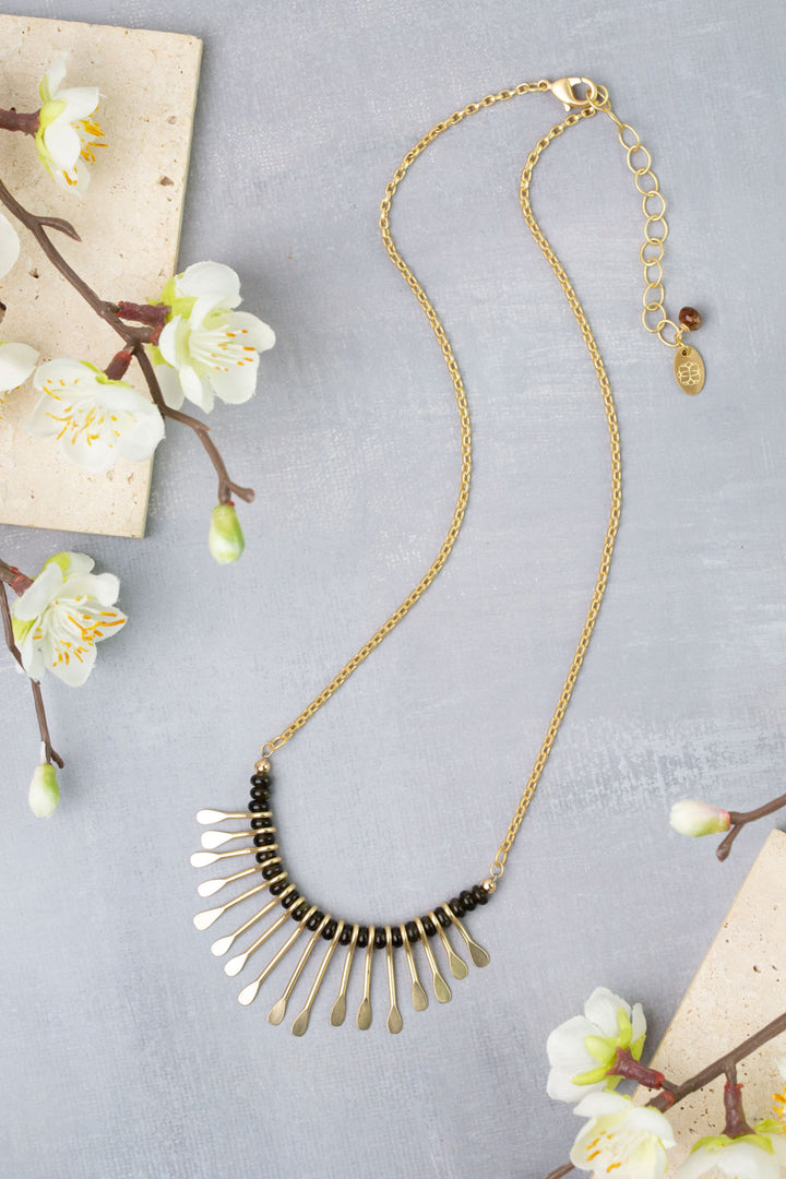 Golden Hour 17-19" Obsidian Statement Necklace