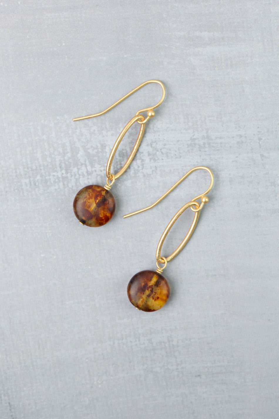 Golden Hour Czech Glass Dangle Earrings