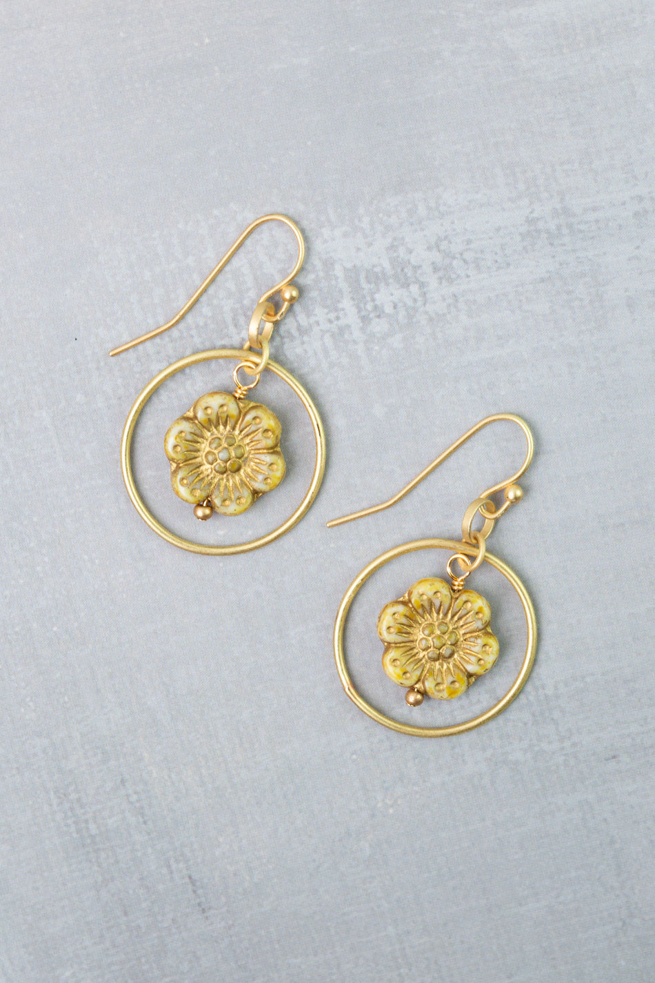 Golden Hour Czech Glass Statement Earrings