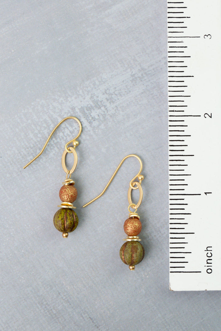 Golden Hour Czech Glass Simple Earrings