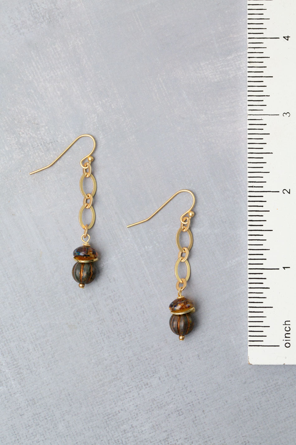 Golden Hour Czech Glass Dangle Earrings