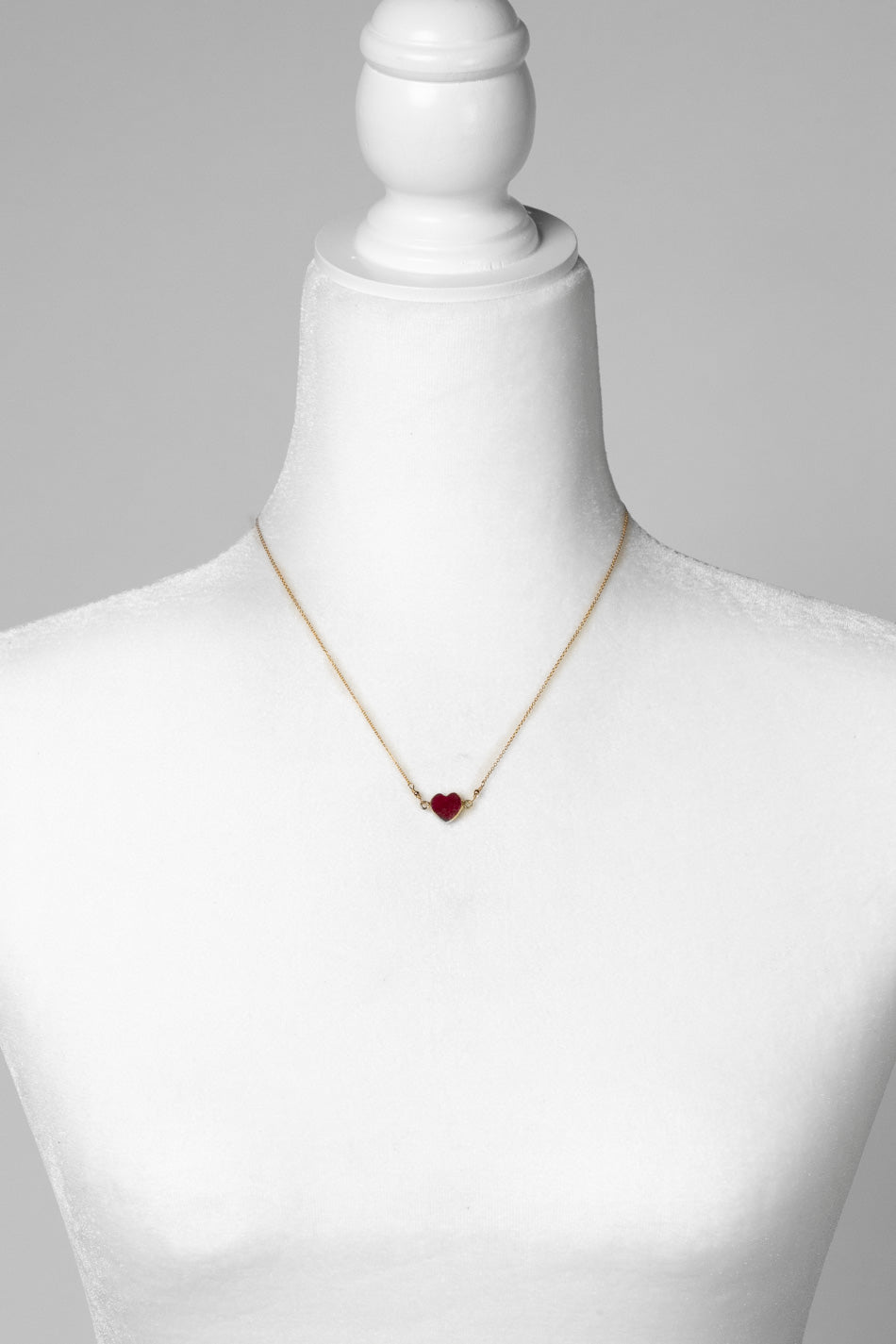 Gumdrop 16.5-18.5" Ruby Heart Simple Necklace