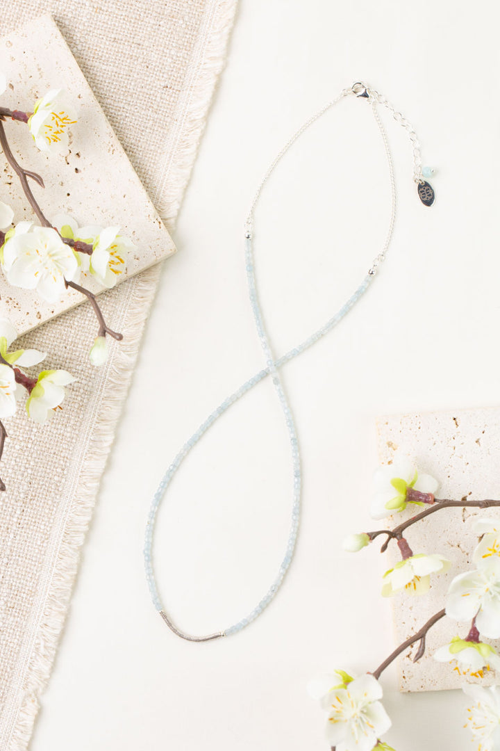 Gentle Breeze 19-21" Aquamarine Simple Necklace