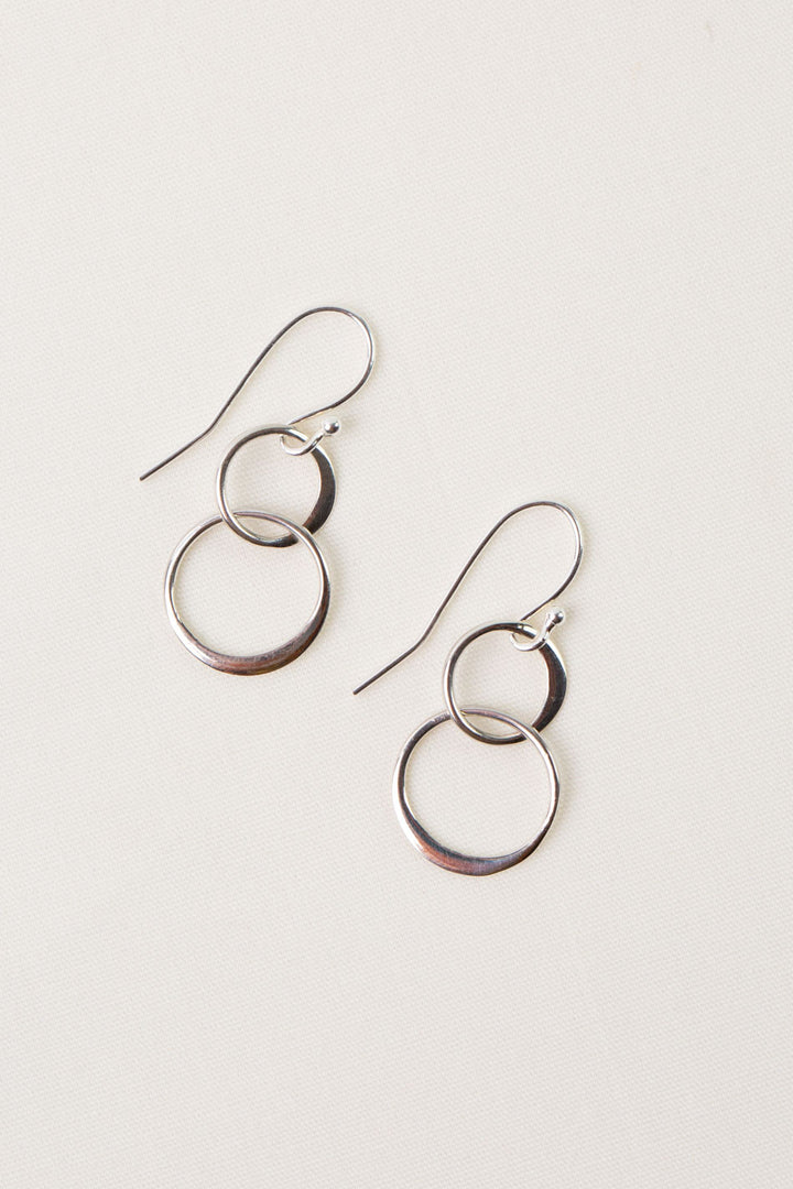 Gentle Breeze Silver Hoops Simple Earrings