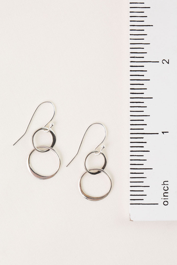 Gentle Breeze Silver Hoops Simple Earrings
